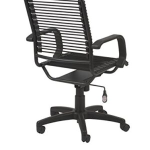 Eurø Style Bradley Bungie Office Chair, L: 27 W: 23 H: 37.5-43 SH: 17.5-23, Black