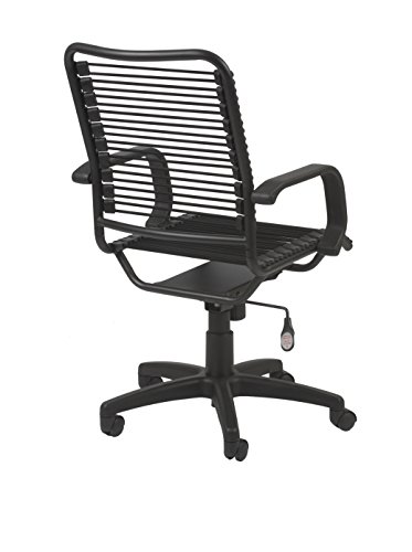 Eurø Style Bradley Bungie Office Chair, L: 27 W: 23 H: 37.5-43 SH: 17.5-23, Black