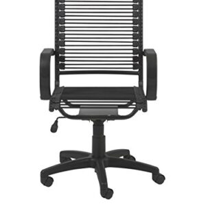 Eurø Style Bradley Bungie Office Chair, L: 27 W: 23 H: 37.5-43 SH: 17.5-23, Black