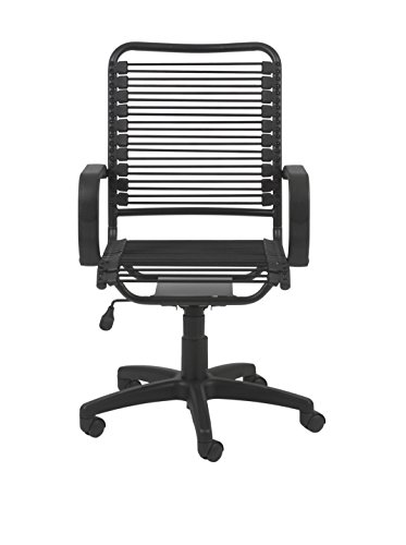 Eurø Style Bradley Bungie Office Chair, L: 27 W: 23 H: 37.5-43 SH: 17.5-23, Black