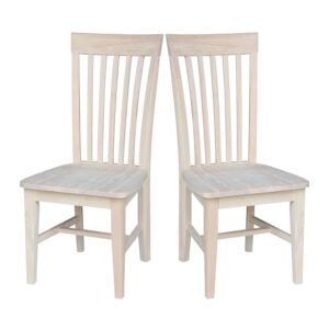 International Concepts C-465 Pair of Tall Mission Chairs, Wood, Unfinished