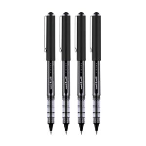 uni-ball Vision Rollerball Pens Fine Point Micro Tip, 0.5mm, Black, 4 Pack
