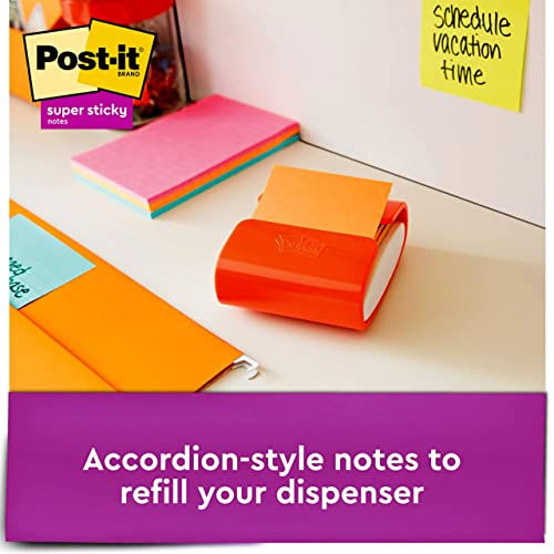 Post-it Super Sticky Pop-up Notes, 3x3 in, 10 Pads, 2x the Sticking Power, Rio de Janerio Collection, Bright Colors (Orange, Pink, Blue, Green),Recyclable (R330-10SSAU)