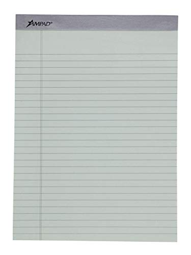 Ampad Evidence Pastel Perforated Pad, Size 8-1/2 x 11-3/4, Assorted ( Blue, Gray, Orchid), Legal Ruling, 50 Sheets per Pad, 6 Pack (20-602R)