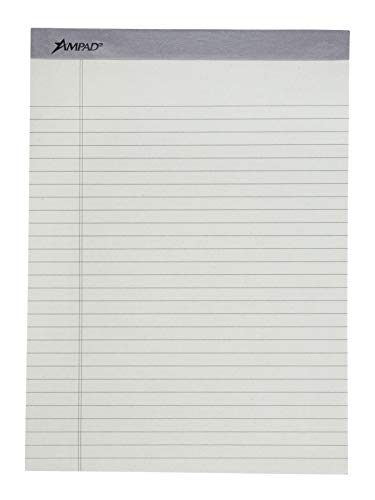 Ampad Evidence Pastel Perforated Pad, Size 8-1/2 x 11-3/4, Assorted ( Blue, Gray, Orchid), Legal Ruling, 50 Sheets per Pad, 6 Pack (20-602R)