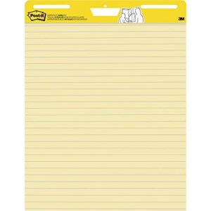 Post-it Super Sticky Easel Pad, 25 in x 30 in Sheets, Yellow Paper with Lines, 30 Sheets/Pad, 4 Pads/Pack, Great for Virtual Teachers and Students (561 VAD 4PK)