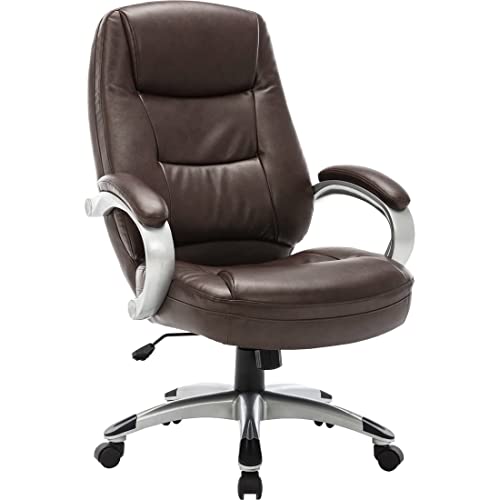 Lorell Westlake Chair, 46.8" x 26.5" x 28.5", Saddle, Black