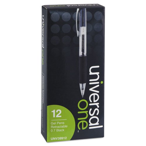 UNV39912 - Universal Clear Barrel Roller Ball Retractable Gel Pen (Grip May Vary)