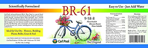 Carl Pool BR-61 Plant Food 9-58-8 3 Lbs