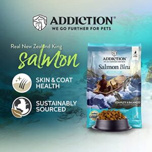 Addiction Salmon Bleu - Dry Cat Food - Complete and Balanced Diet - Skin and Coat Health Dog Formula - Features Premium King Salmon - 4 pounds