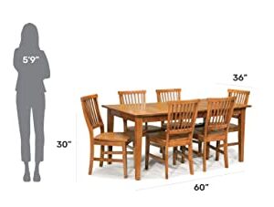 Homestyles Arts & Crafts 7 Piece Dining Set, Oak