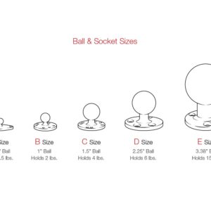 RAM Mounts Universal Double Ball Mount with Two Round Plates RAM-B-101U with Medium Arm for Drill-down Mounting