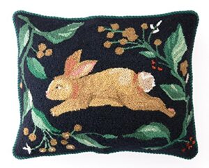 peking handicraft rabbit run hook, 16x20 throw pillow