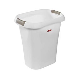 rubbermaid open top white ,plastic, waste basket, 5.3 gallon trash can, for kitchen home office use