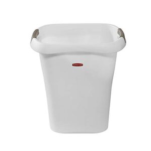 Rubbermaid Open Top White ,Plastic, Waste Basket, 5.3 Gallon Trash Can, for Kitchen Home Office Use