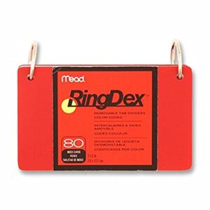 index cards ringdex,w/removable,poly tab,3"x5", (mea63072) category: 80 index cards and index card boxes, color may very