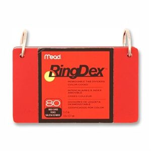 Index Cards Ringdex,w/Removable,Poly Tab,3"x5", (MEA63072) Category: 80 Index Cards and Index Card Boxes, Color May Very