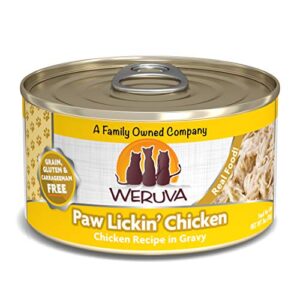 weruva classic cat food, paw lickin’ chicken with chicken breast in gravy, 3oz can (pack of 24)
