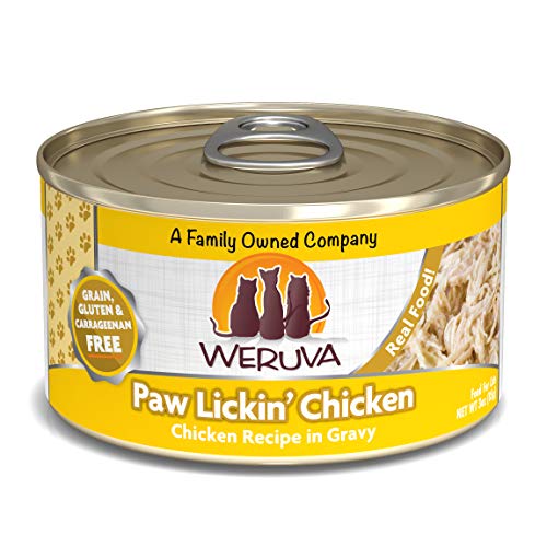Weruva Classic Cat Food, Paw Lickin’ Chicken with Chicken Breast in Gravy, 3oz Can (Pack of 24)