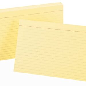 Oxford Ruled Color Index Cards, 5" x 8", Canary, 100 Per Pack (7521 CAN)