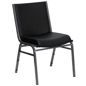 flash furniture hercules series heavy duty black vinyl stack chair with ganging bracket