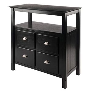 winsome wood timber buffet, black