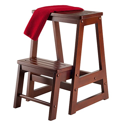 Winsome Wood -WW Stool, Antique Walnut