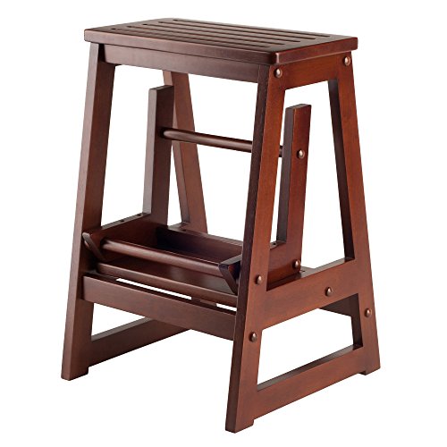 Winsome Wood -WW Stool, Antique Walnut