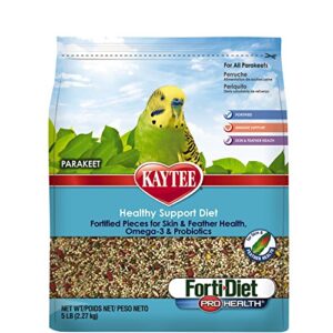 kaytee forti diet pro health bird food for parakeet, 5-pound