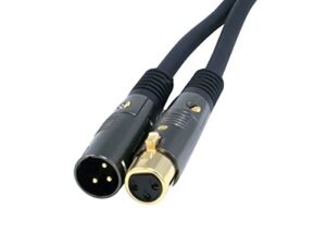 monoprice xlr male to xlr female cable for microphone - 10 feet - black, 16awg, gold plated - premier series