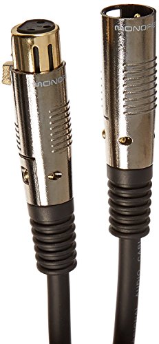 Monoprice XLR Male to XLR Female Cable for Microphone - 10 Feet - Black, 16AWG, Gold Plated - Premier Series