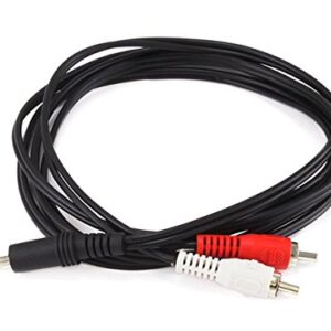 Monoprice Audio/Stereo Cable - 6 Feet - Black | 3.5mm Stereo Plug/2 RCA Jack, Mp3 Player/Phone Headphone Output to Home Audio System