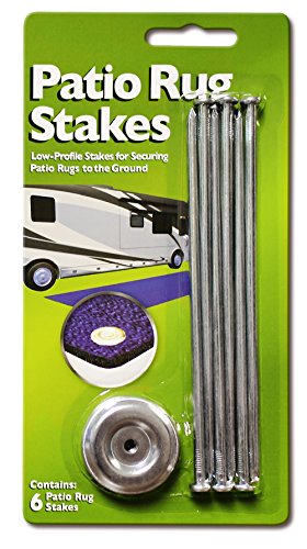 Prest-O-Fit 36923 2-2001 Patio Rug Stakes - Pack of 6 Silver