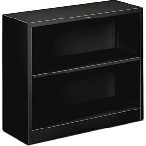 hon s30abcp metal bookcase, two-shelf, 34-1/2w x 12-5/8d x 29h, black