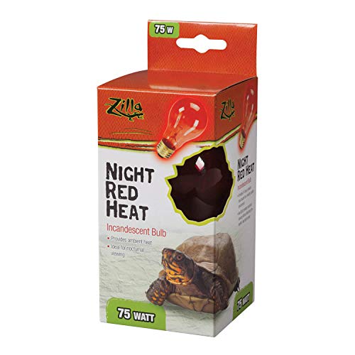 Zilla Reptile Terrarium Heat Lamps Incandescent Bulb, Night Red, 75W