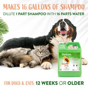 TropiClean 2-in-1 Papaya & Coconut Dog Shampoo and Conditioner | Natural Pet Shampoo Derived from Natural Ingredients | Cat Friendly | Made in the USA | 1 gallon