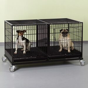 Pro Select Steel Modular Cage with Plastic Tray, Black