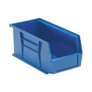quantum storage systems qus230 plastic storage stacking ultra bin, 10-inch by 5-inch by 5-inch, blue, case of 12