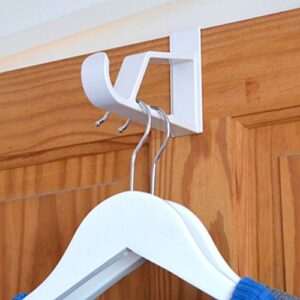 HANGERWORLD 2 Pack Over The Door Hooks for Hangers - Extra Strong White Plastic Over Door Hook for Hanging Clothes, Towels, Robes, Hats, Bags and More