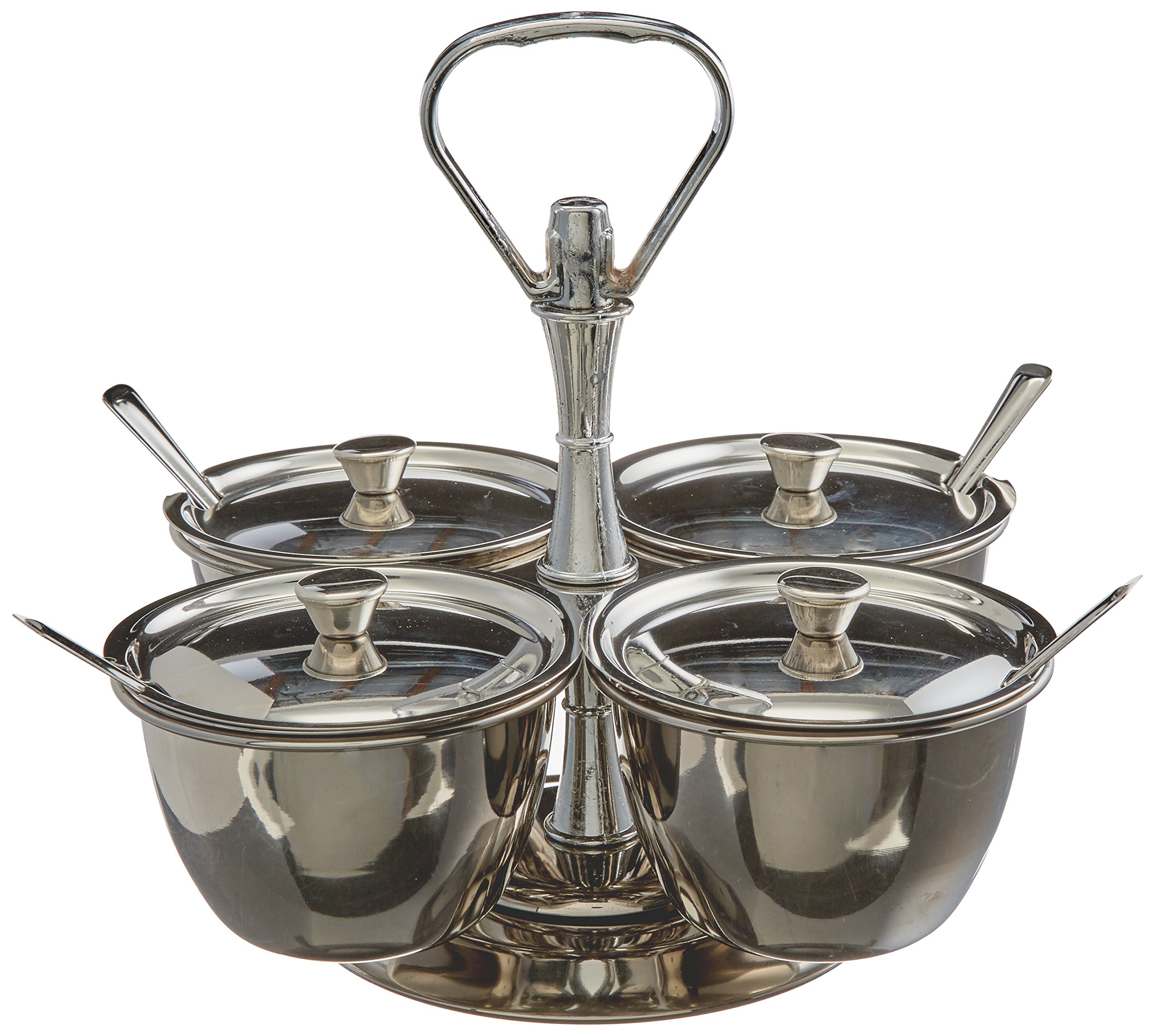 Winco 4-Unit Stainless Steel Relish Server