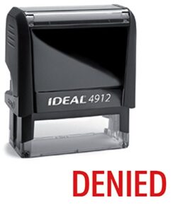 denied red office stock self-inking rubber stamp