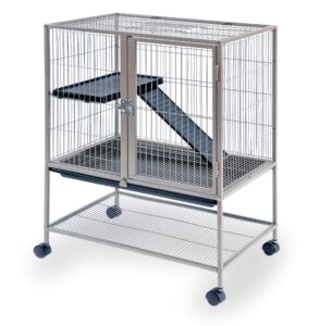 prevue frisky ferret cage with stand 486 coco brown, 25 x 17.125 x 34 in