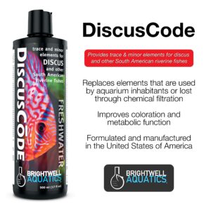 Brightwell Aquatics DiscusCode - Trace & Minor Elements for Discus & Other South American Riverine Fishes 500-ml