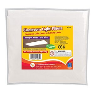 Educational Insights The Original Fluorescent Light Filters in Whisper White 4-Pack, Reduce Glare & Flicker, Easy Setup for Office, Hospitals, Home & Classrooms