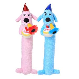 multipet's 12-inch happy birthday loofa dog toy, 1 count (colors may vary) for all breed sizes