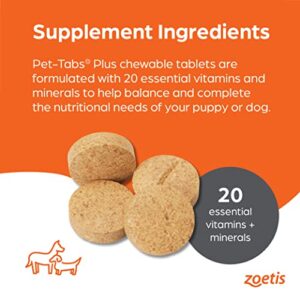 Pet-Tabs Plus Multivitamin and Mineral Supplement for Dogs with Special Nutritional Needs, Chewable Tablet, 60 Count Bottle