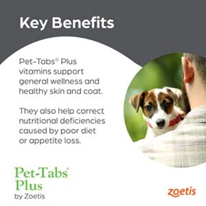 Pet-Tabs Plus Multivitamin and Mineral Supplement for Dogs with Special Nutritional Needs, Chewable Tablet, 60 Count Bottle