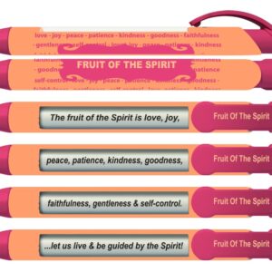 Greeting Pen "Fruit of the Spirit" Scripture Pens, Scripture Verses with Rotating Messages, 6 Pen Set (36049)