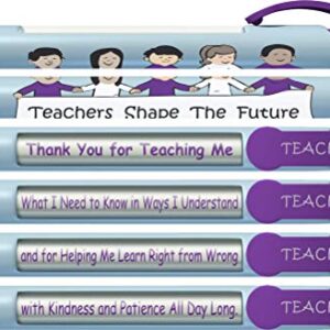 Greeting Pen "Teachers Shape the Future" #1 Teacher Pens with Rotating Messages, 6 Pen Set (36402)