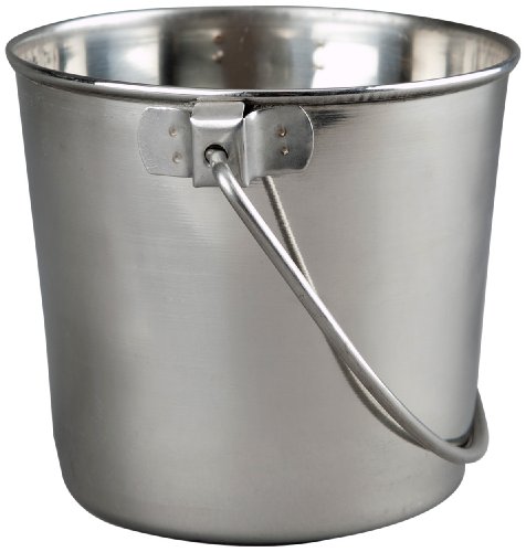 Advance Pet Products Heavy Stainless Steel Round Bucket, 9-Quart